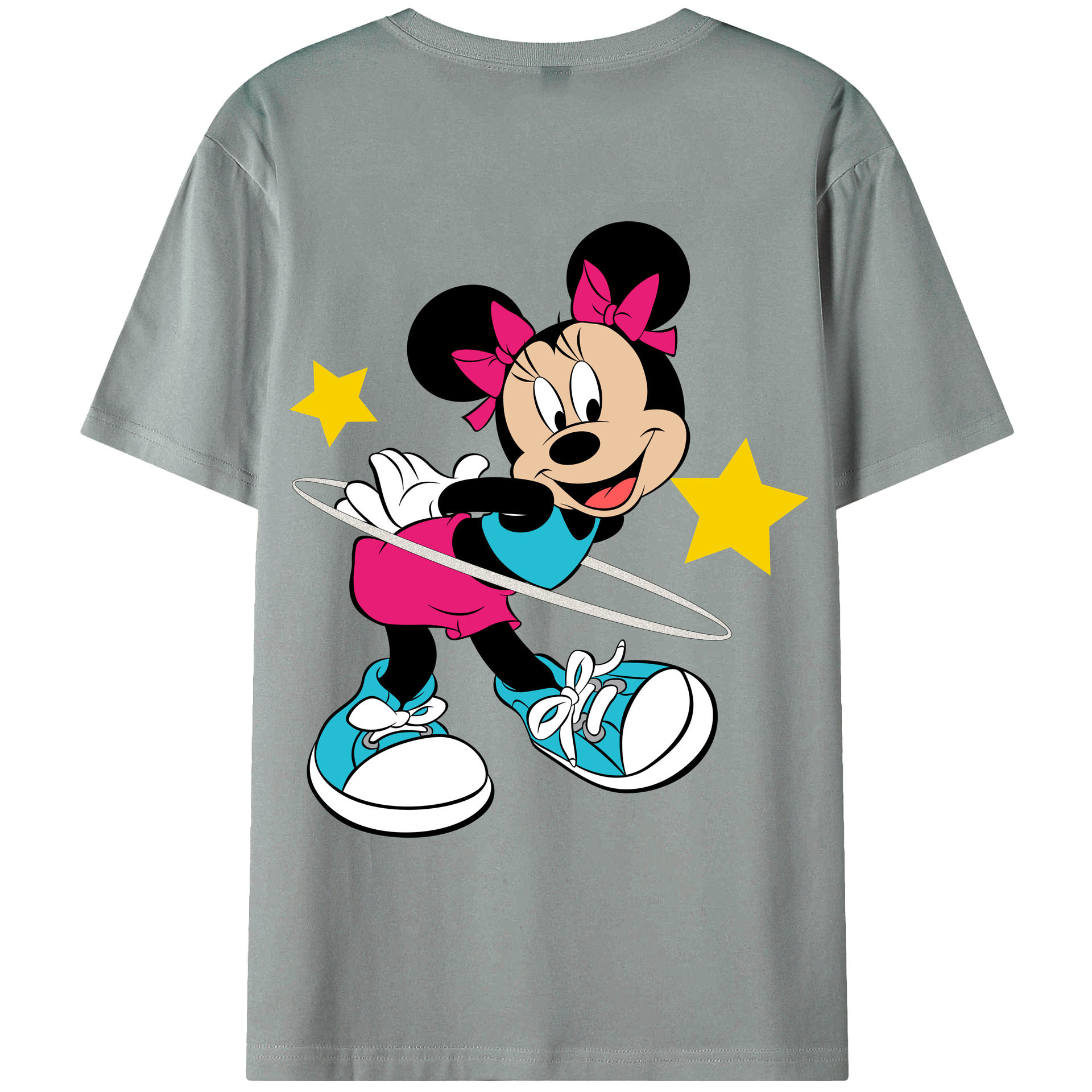 ミッキーマウス Mickey Mouse 綿100％ メンズ半袖Tシャツ（バックプリント） 通気性
